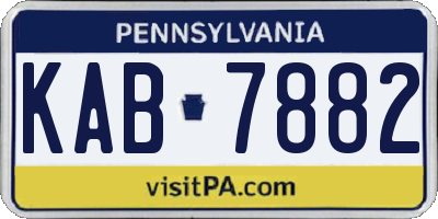 PA license plate KAB7882