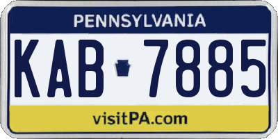 PA license plate KAB7885