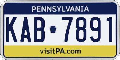 PA license plate KAB7891