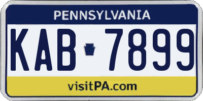PA license plate KAB7899