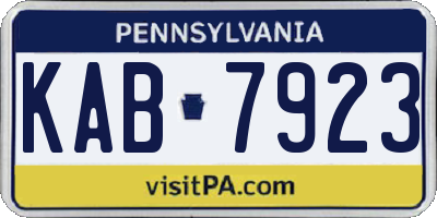 PA license plate KAB7923