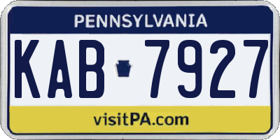 PA license plate KAB7927