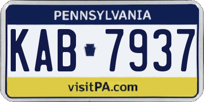 PA license plate KAB7937