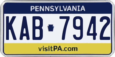 PA license plate KAB7942