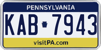 PA license plate KAB7943