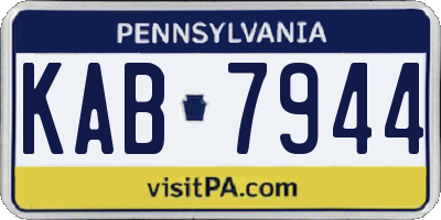 PA license plate KAB7944