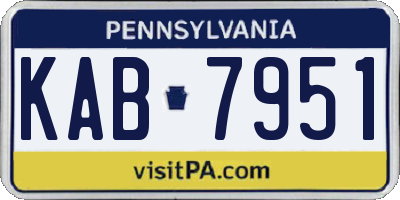 PA license plate KAB7951