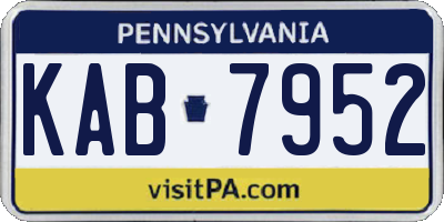 PA license plate KAB7952