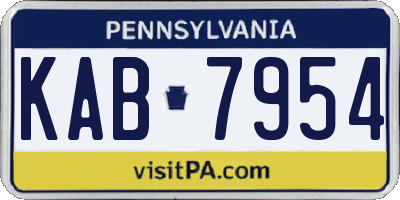 PA license plate KAB7954