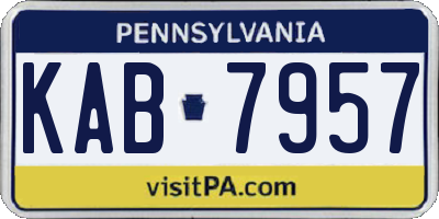PA license plate KAB7957