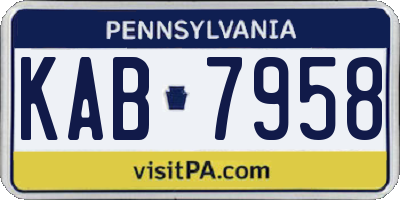 PA license plate KAB7958