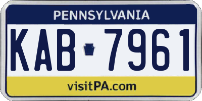 PA license plate KAB7961