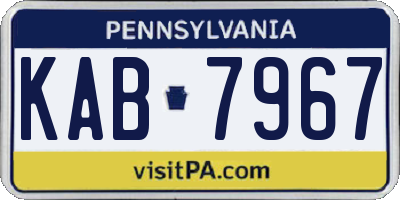 PA license plate KAB7967