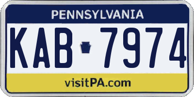 PA license plate KAB7974