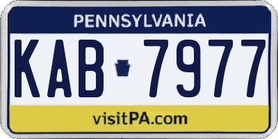PA license plate KAB7977