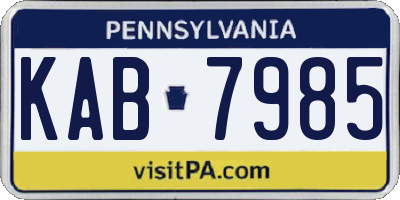 PA license plate KAB7985
