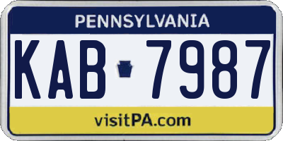 PA license plate KAB7987