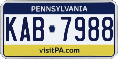 PA license plate KAB7988
