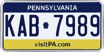 PA license plate KAB7989