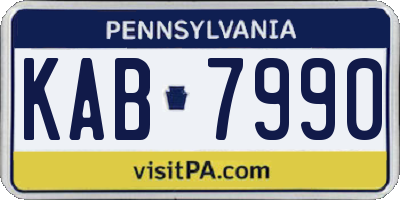 PA license plate KAB7990