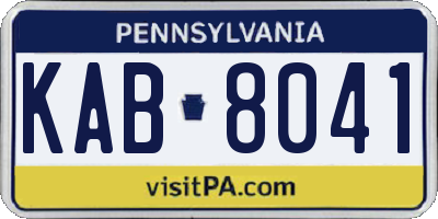 PA license plate KAB8041