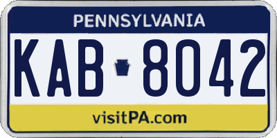 PA license plate KAB8042