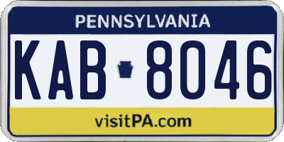 PA license plate KAB8046