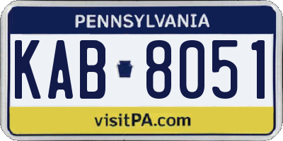 PA license plate KAB8051