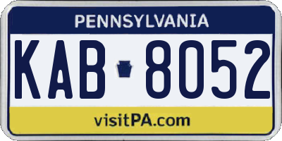 PA license plate KAB8052