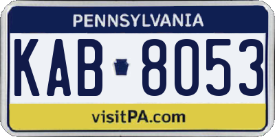 PA license plate KAB8053