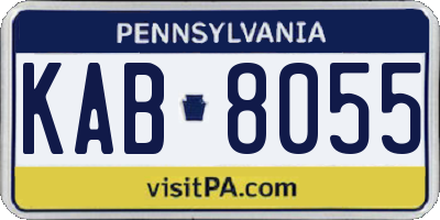PA license plate KAB8055