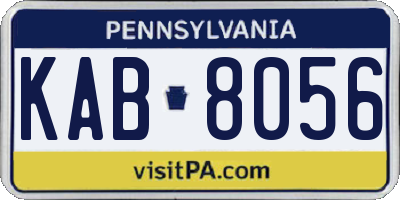 PA license plate KAB8056