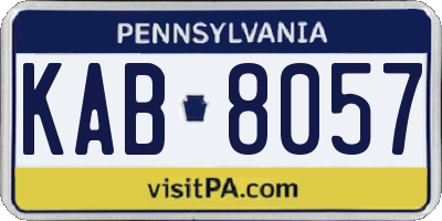 PA license plate KAB8057