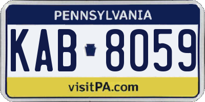 PA license plate KAB8059