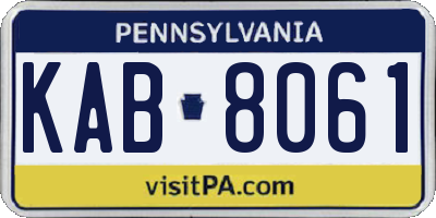 PA license plate KAB8061