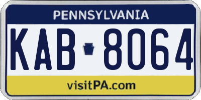 PA license plate KAB8064