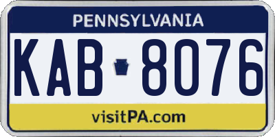 PA license plate KAB8076