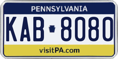 PA license plate KAB8080
