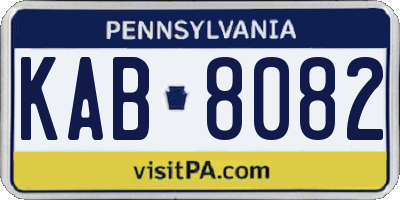 PA license plate KAB8082