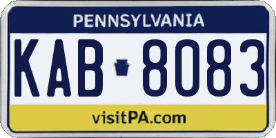 PA license plate KAB8083