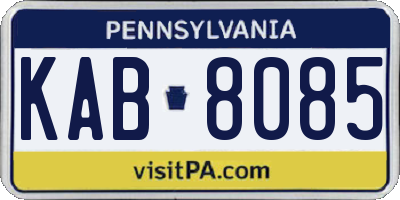 PA license plate KAB8085