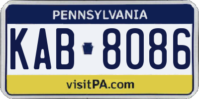 PA license plate KAB8086