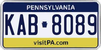 PA license plate KAB8089