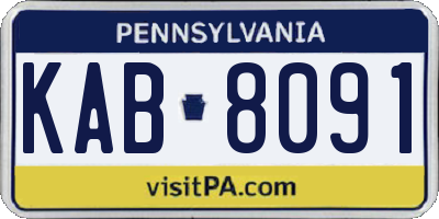 PA license plate KAB8091