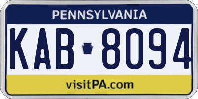 PA license plate KAB8094