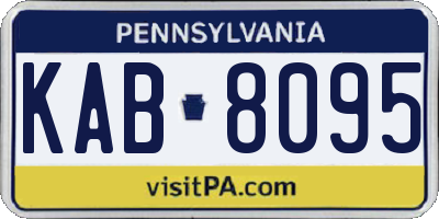PA license plate KAB8095