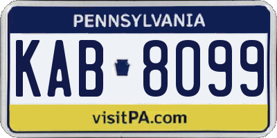 PA license plate KAB8099