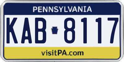 PA license plate KAB8117