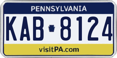 PA license plate KAB8124