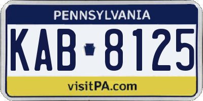 PA license plate KAB8125